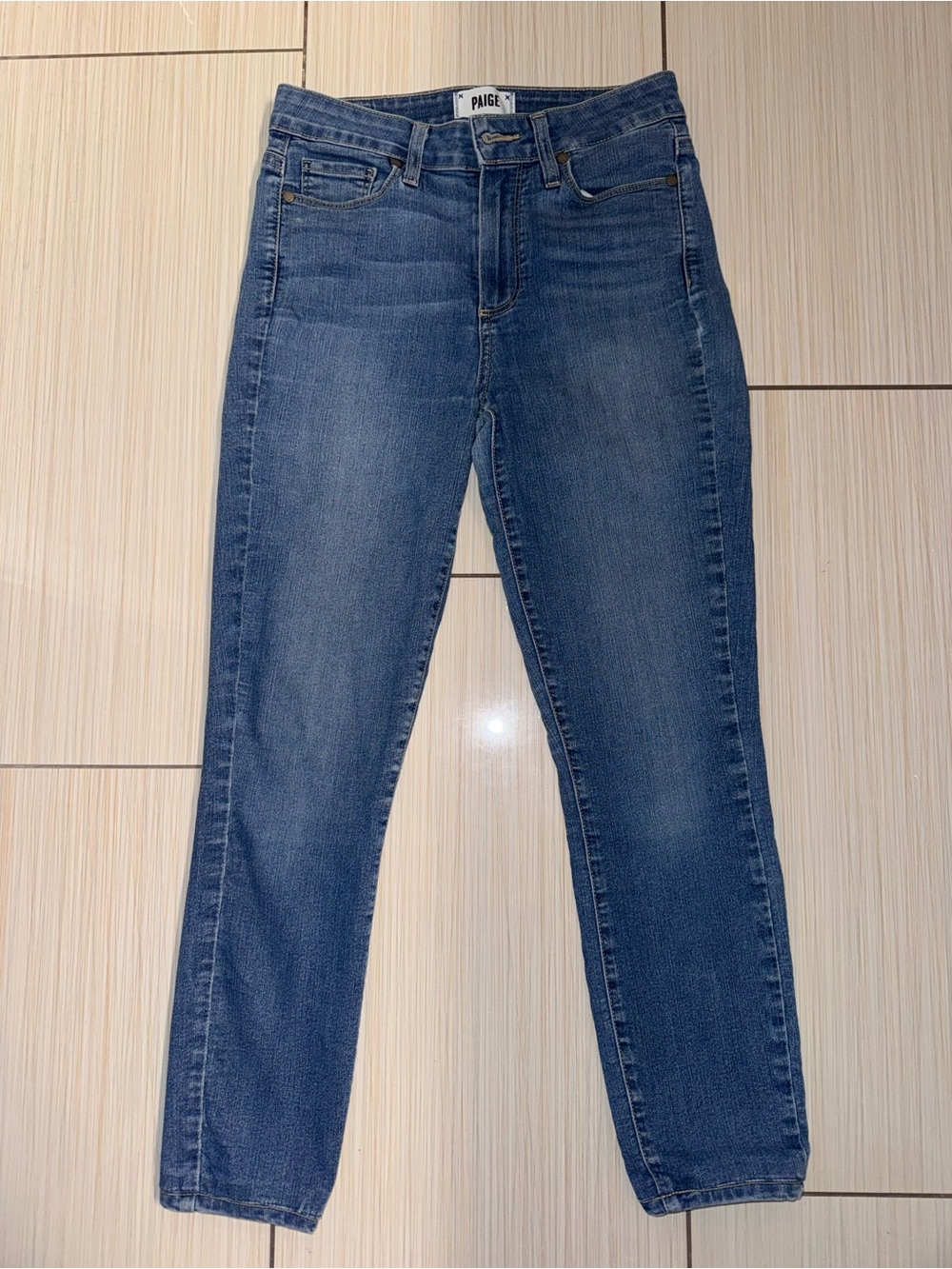 PAIGE Hoxton Ankle Skinny Jeans in Medium Blue Wash size 26
